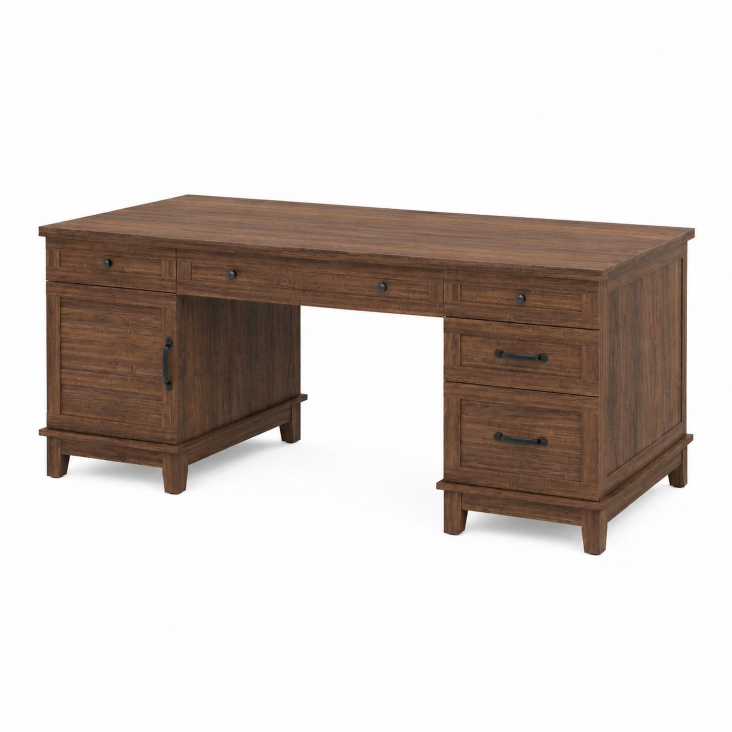 Bureau en bois avec tiroirs et placard 150x75x76 cm