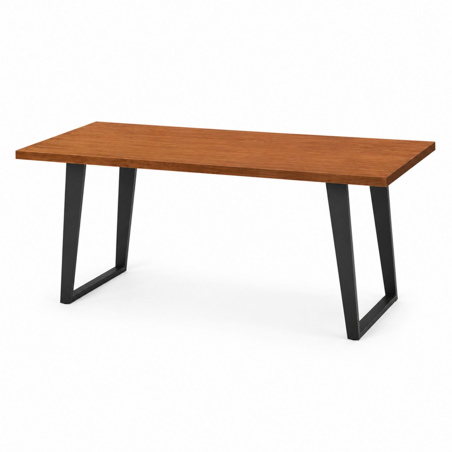 Table à manger en bois massif et métal 180x90 cm
