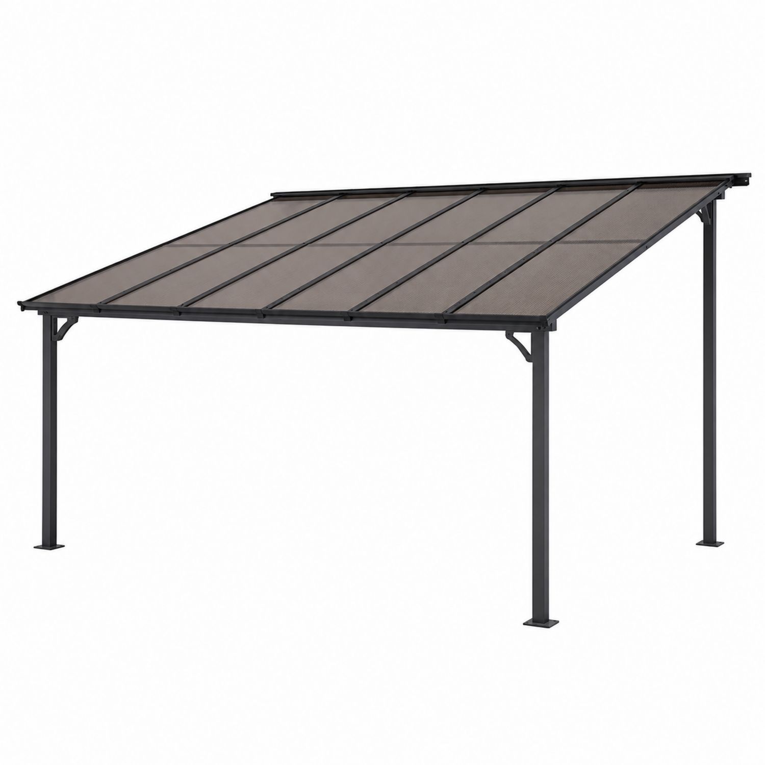 Auvent de Jardin en Aluminium 4x3 m avec Toit en Polycarbonate