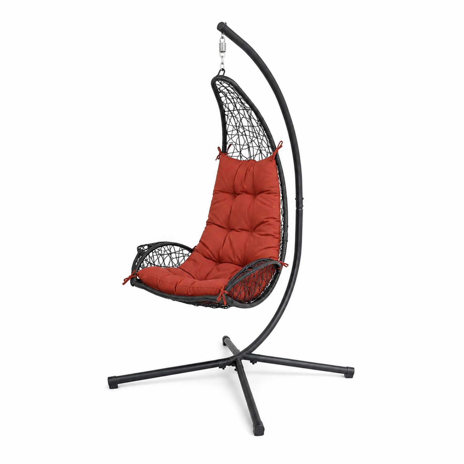 Chaise Suspendue en Résine avec Coussin Rouge