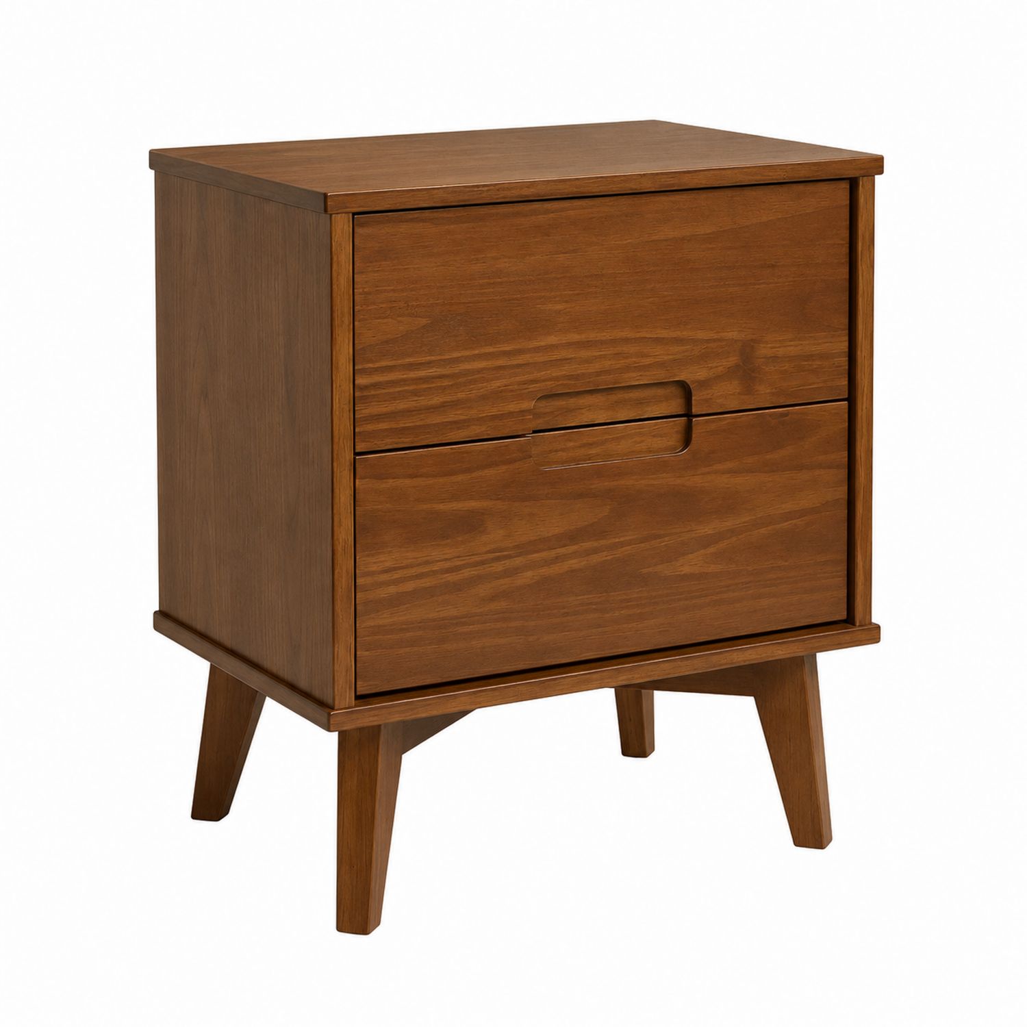 Table de chevet en bois avec 2 tiroirs marron