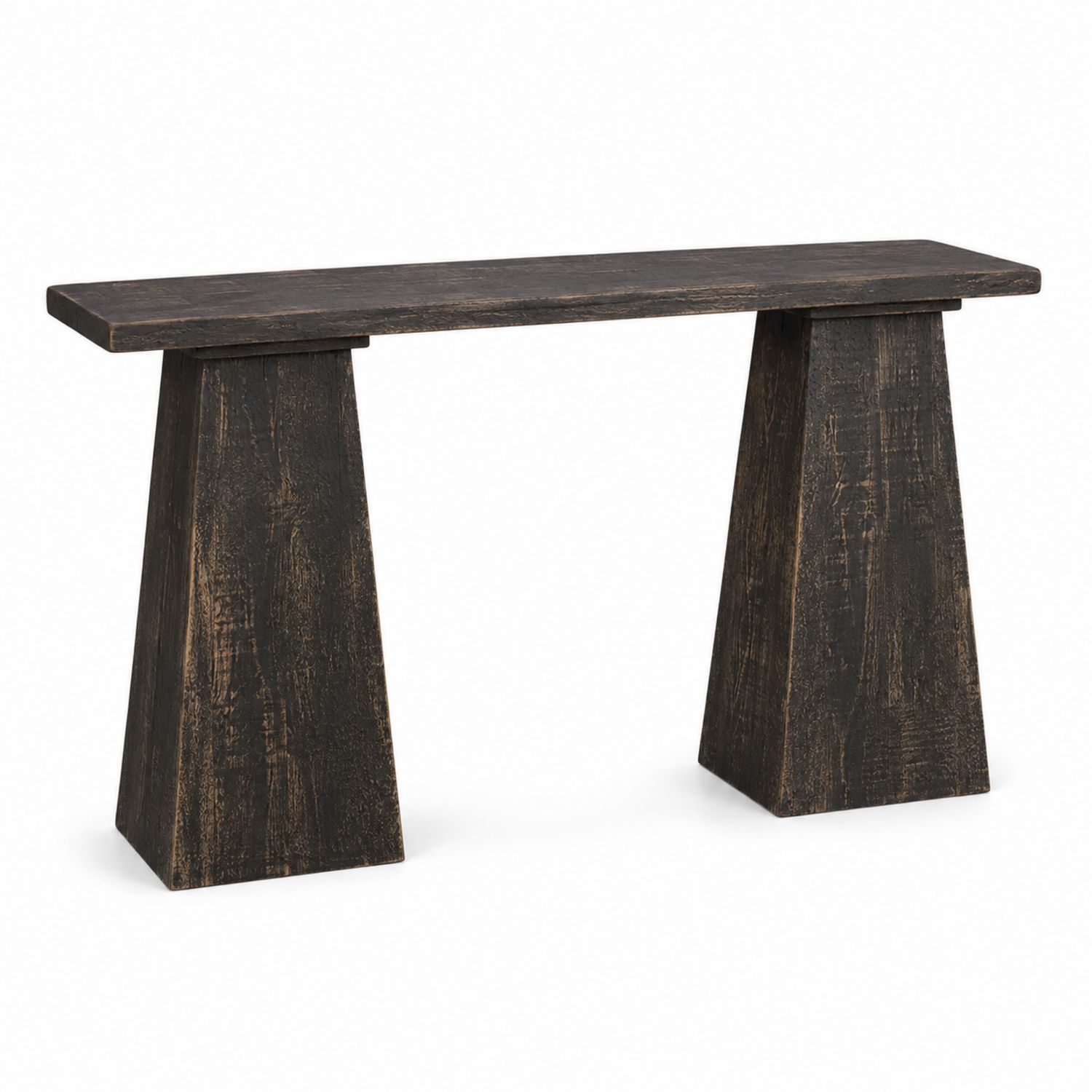 Table console en bois de chêne noir 120x30x75 cm