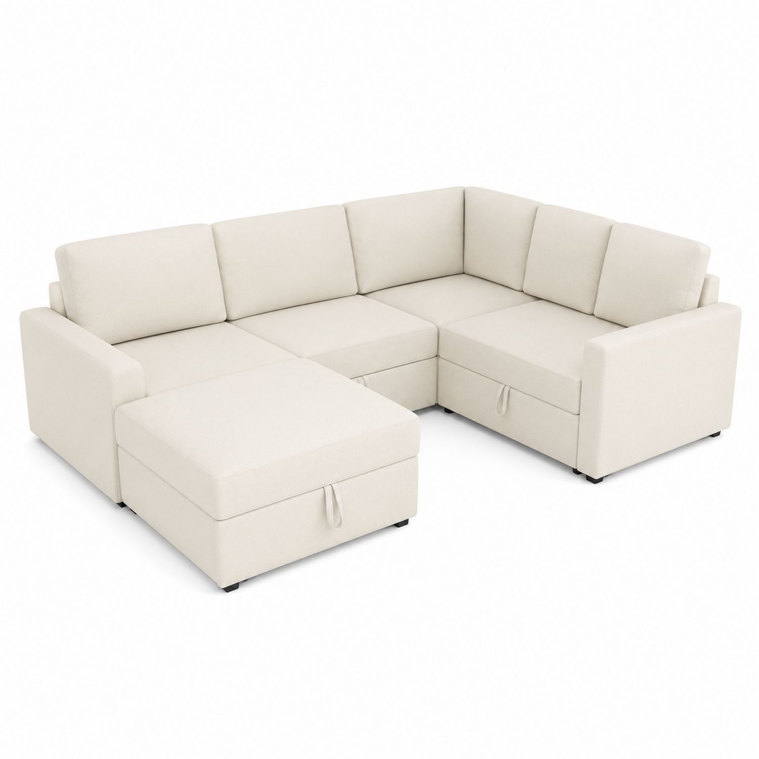 Canapé d'angle en tissu beige avec rangement 300x200x90cm