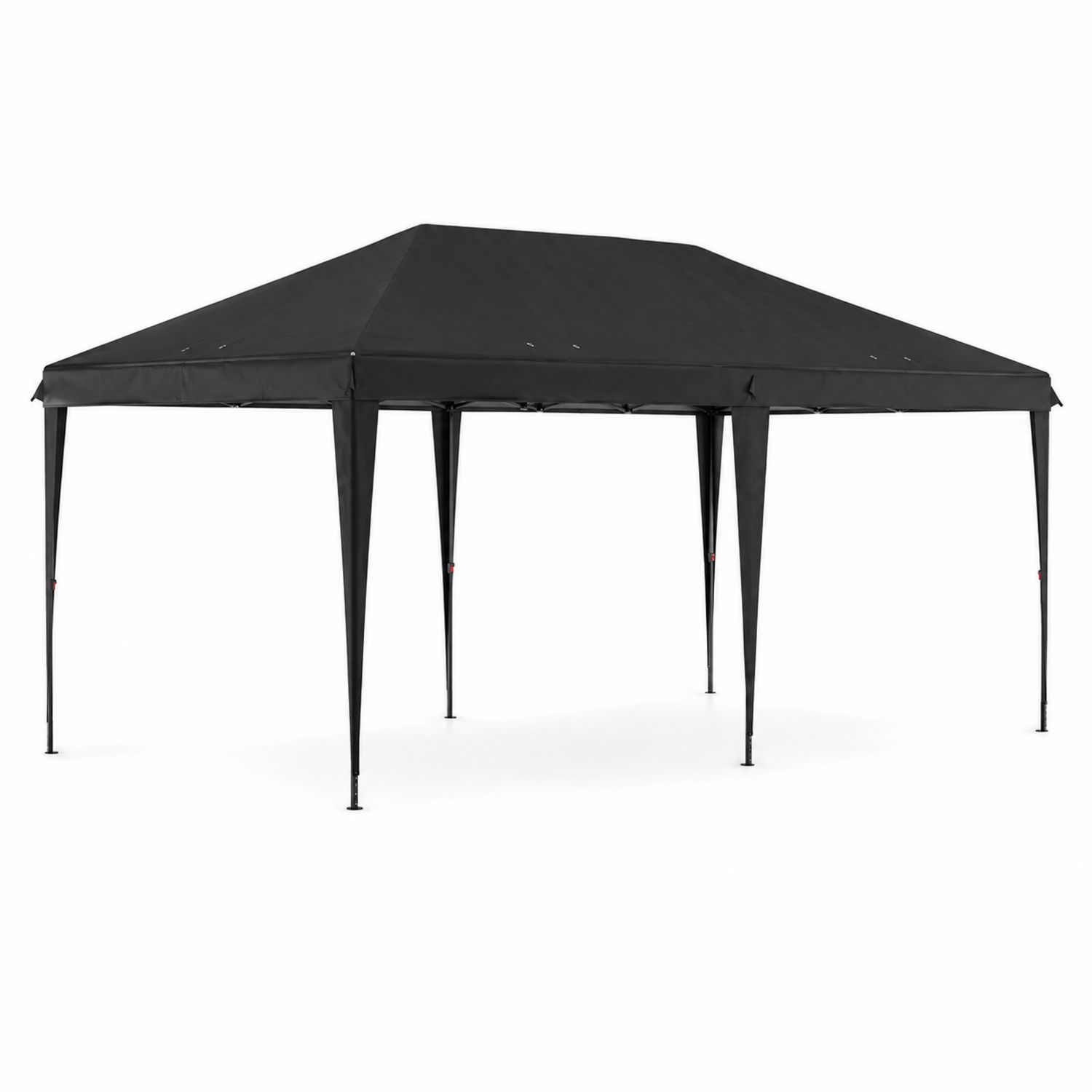 Pavillon de jardin rectangulaire 3x6 m en métal et tissu noir