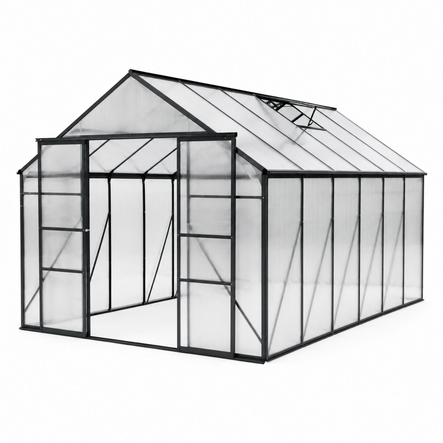 Serre de jardin en aluminium et polycarbonate 250x190x195 cm
