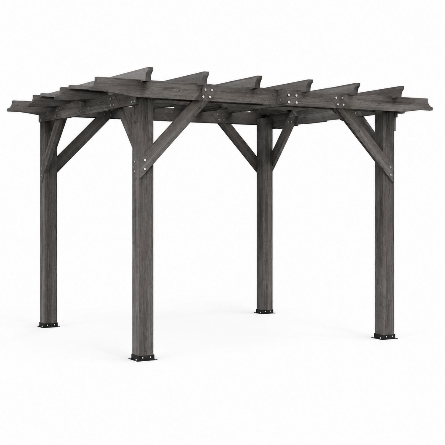 Pergola rectangulaire 3x4m bois Marron-Xeltrivare