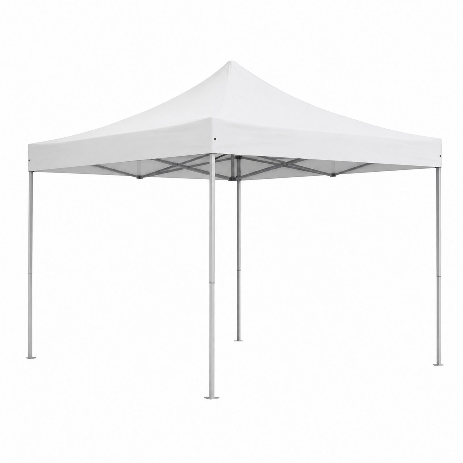 Tonnelle pliante carrée 3x3m en polyester et aluminium Blanc-Xeltrivare