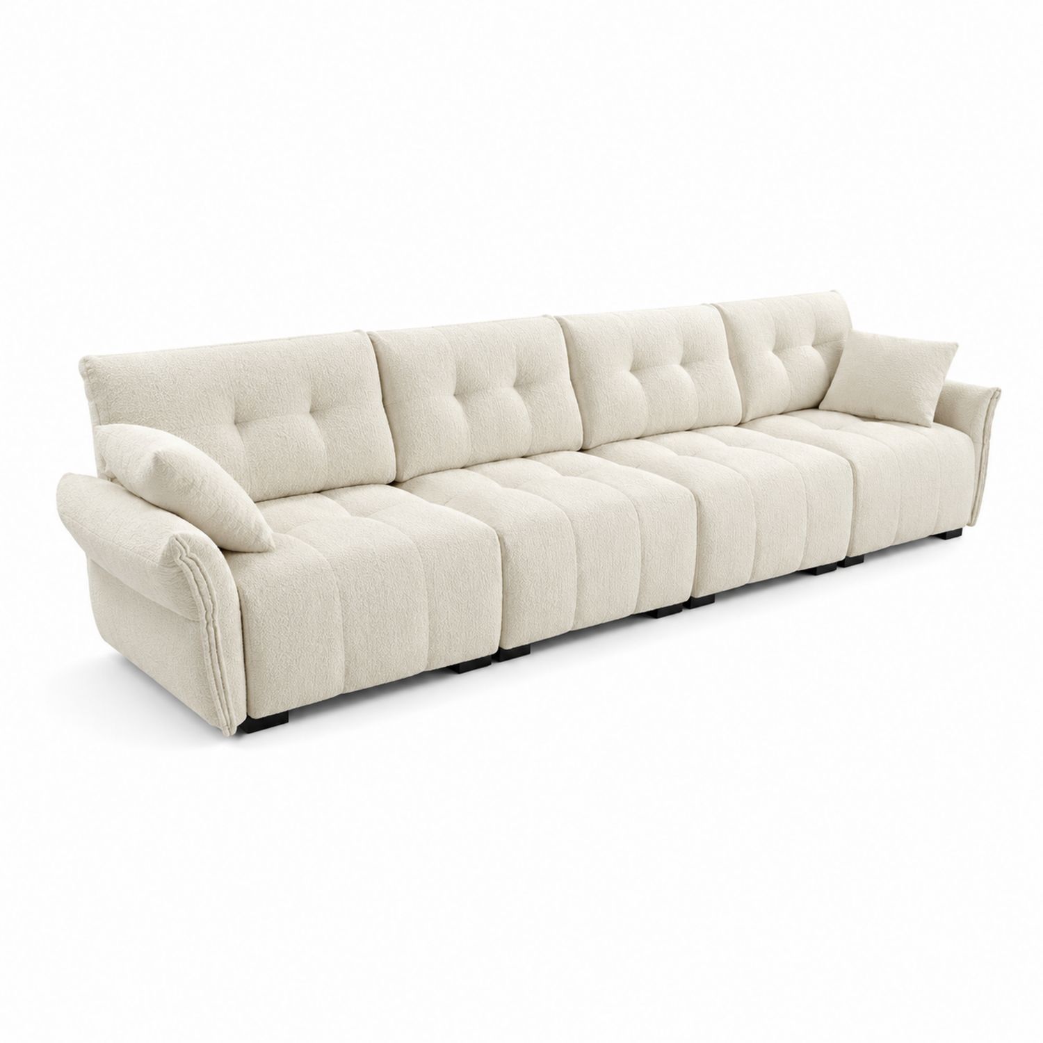 Canapé Modulable 5 Places en Tissu Bouclé-Xeltrivare