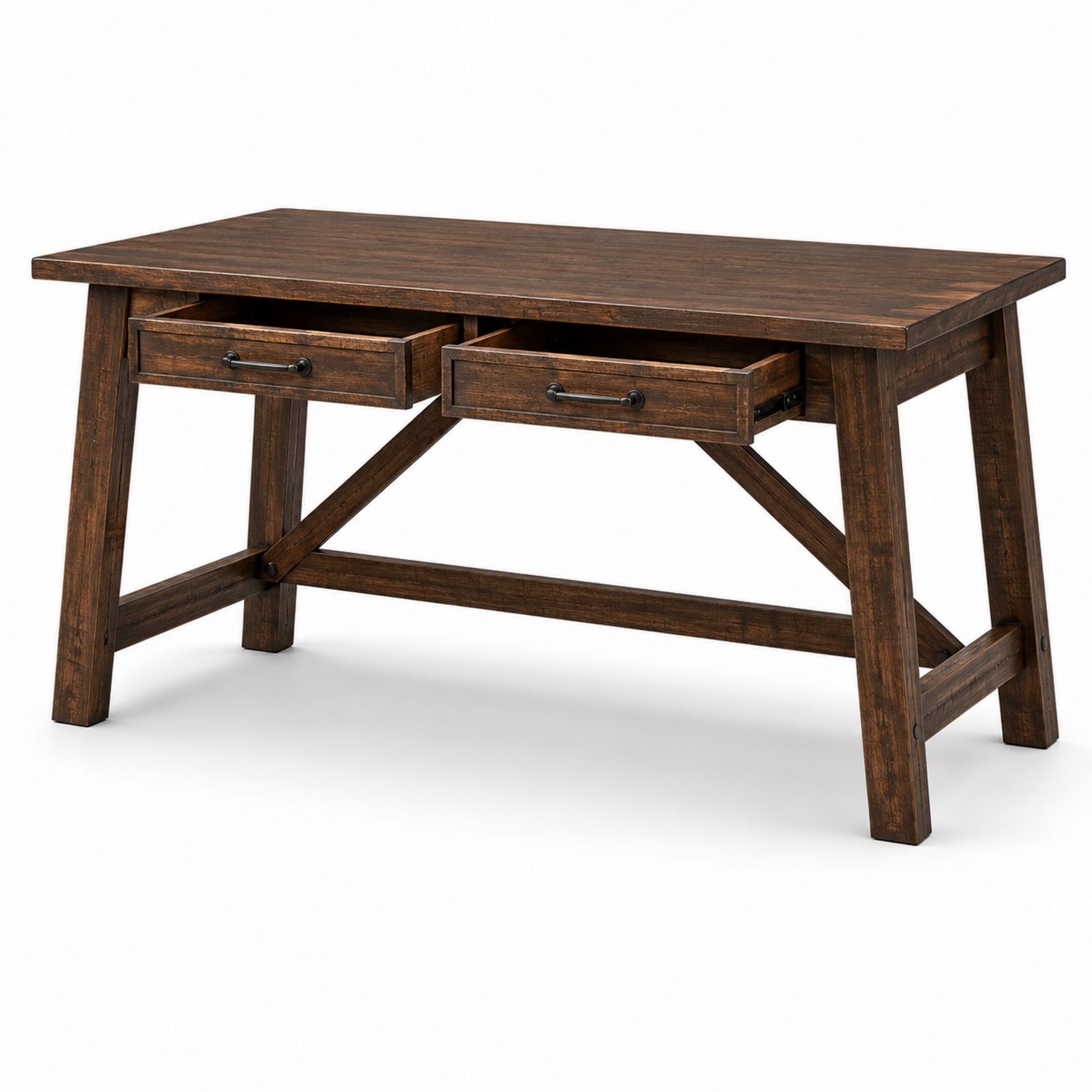Bureau en bois avec tiroirs 140x70x75 cm Marron-Xeltrivare