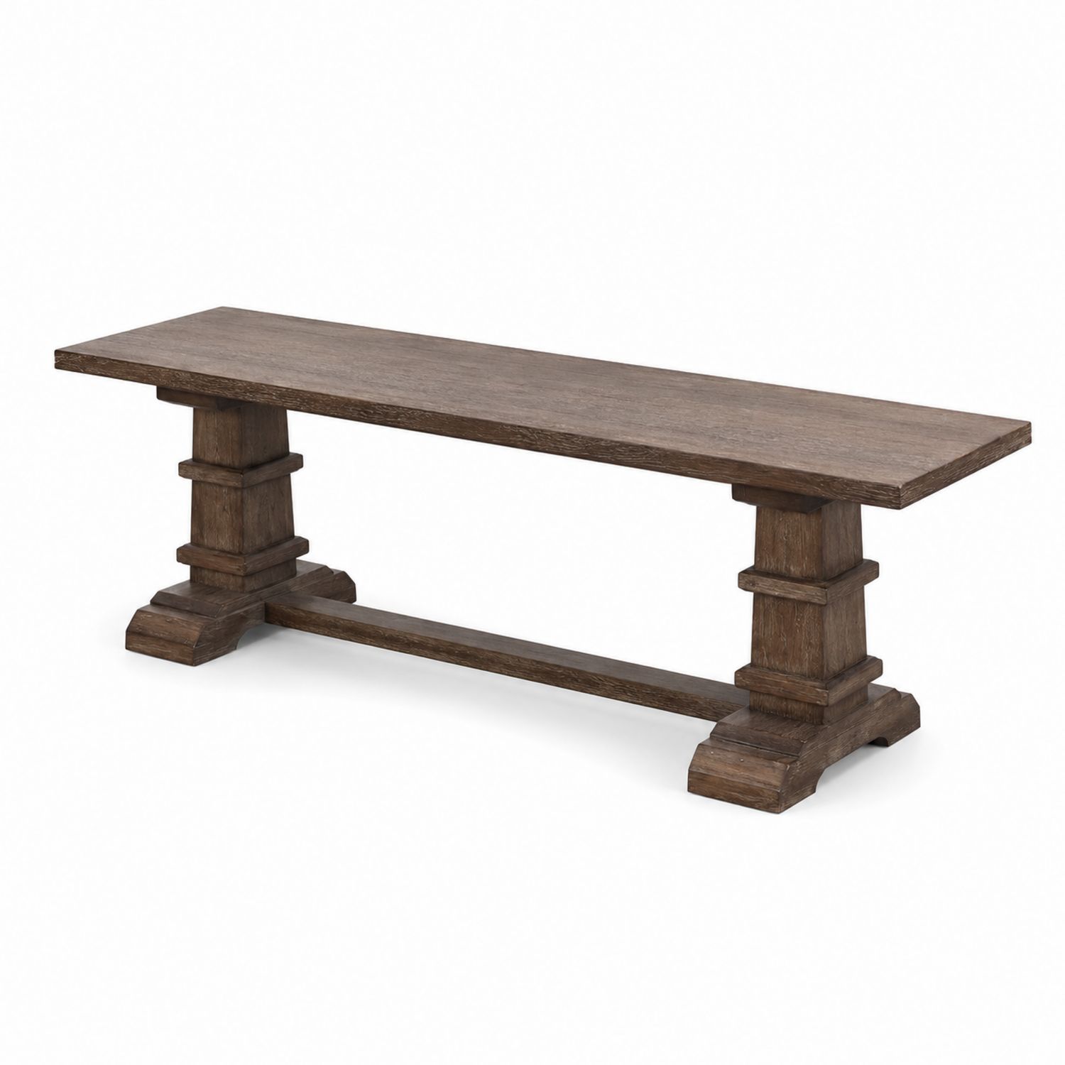 Banc rectangulaire en bois de chêne marron 180x35x45cm-Xeltrivare