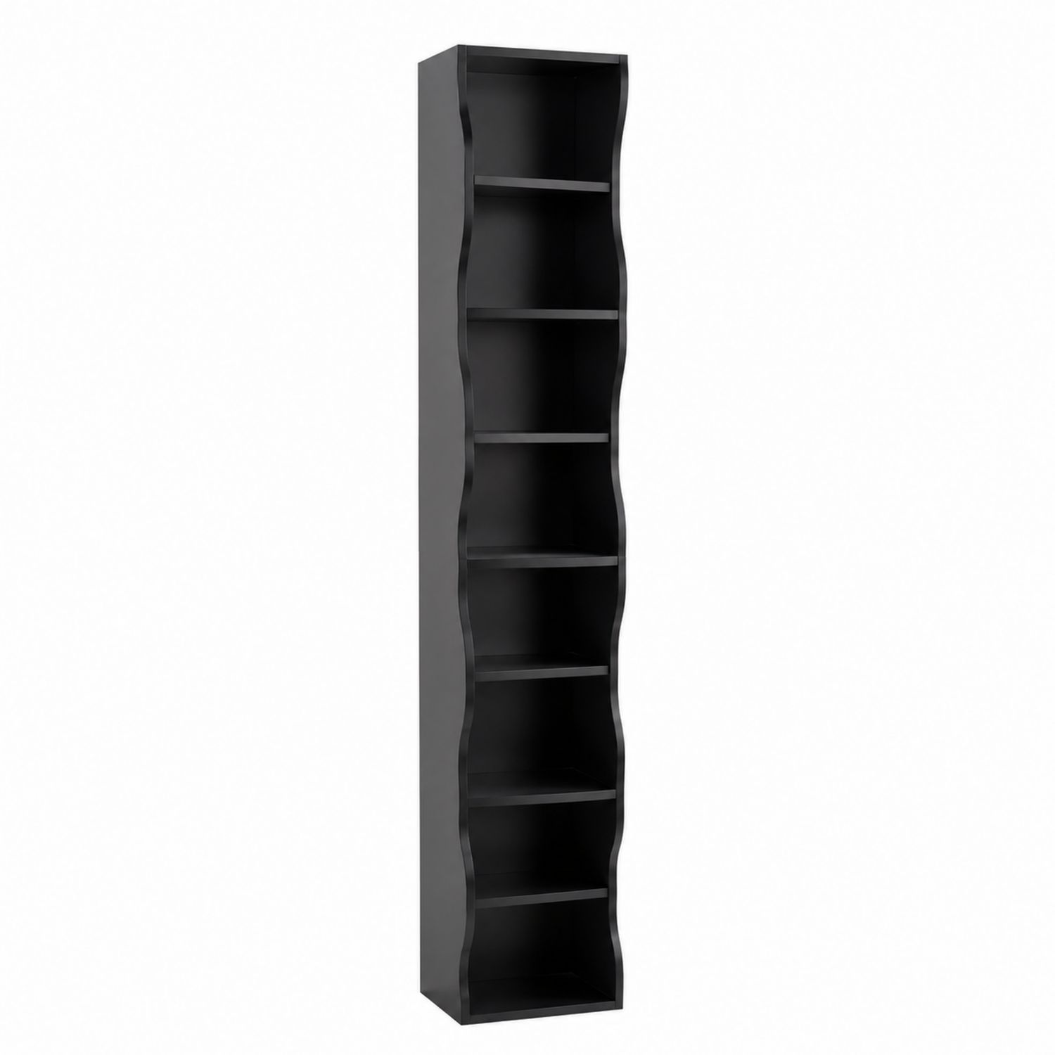 Bibliothèque en Bois Noir avec 6 Étagères 180cm-Xeltrivare