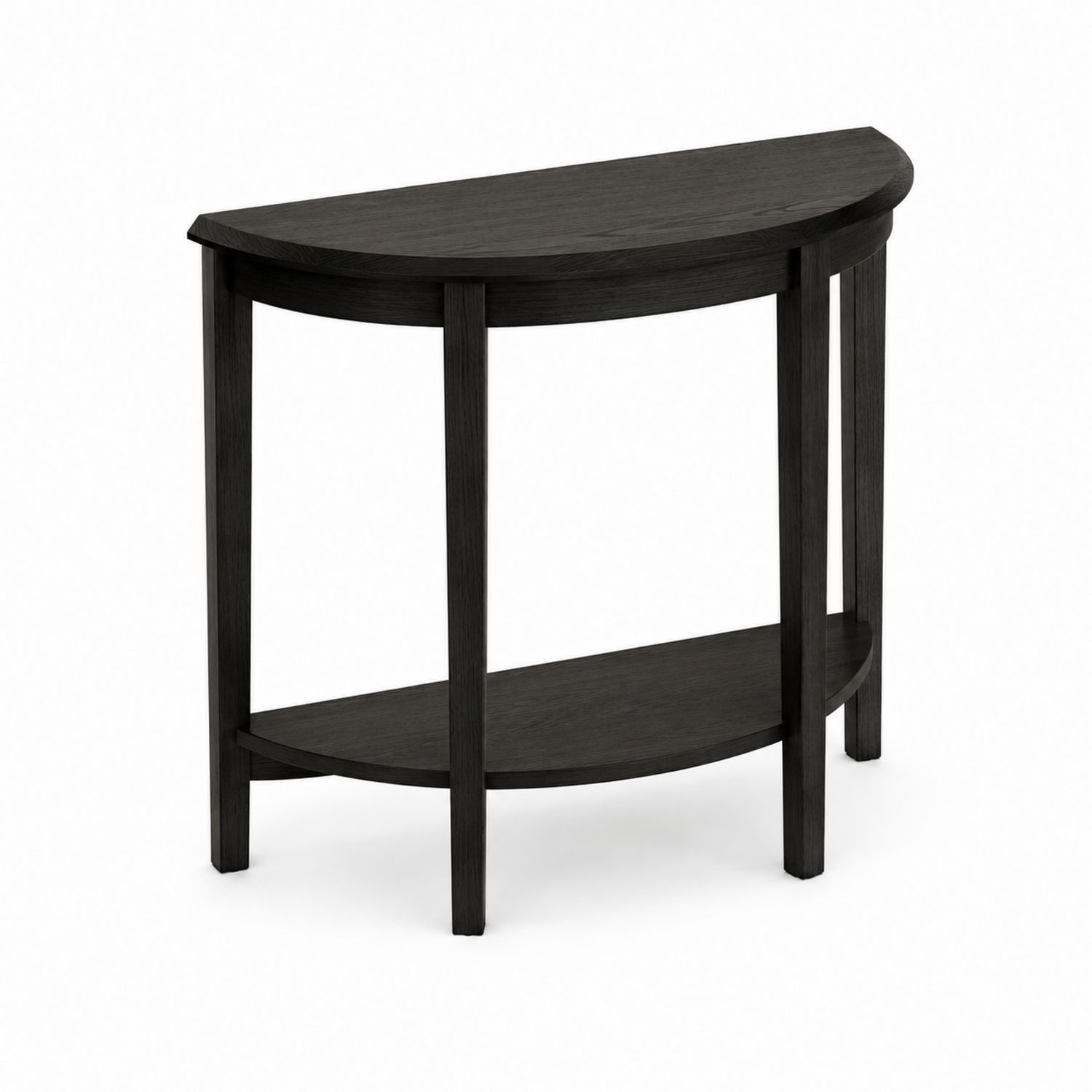 Console demi-lune en bois noir-Xeltrivare