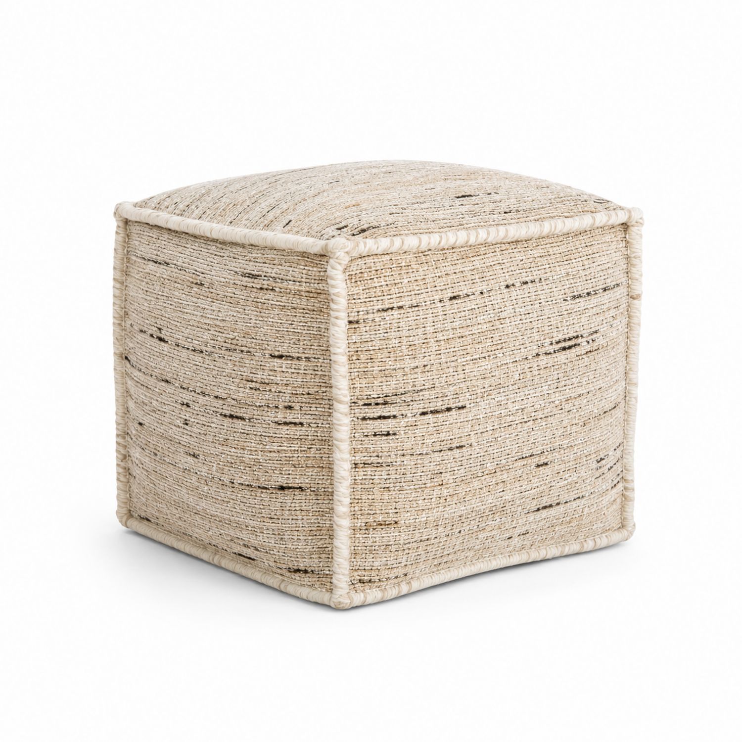 Pouf cubique en jute 45x45x45 cm Beige-Xeltrivare