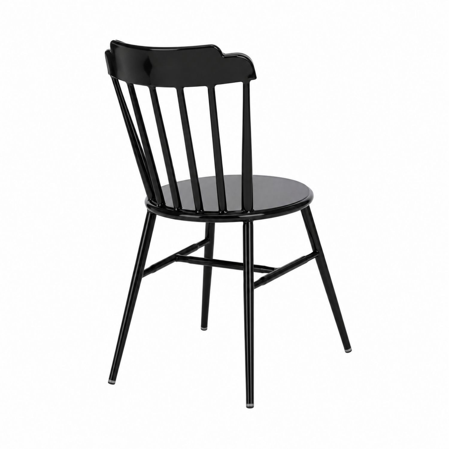 Chaise en métal noir avec dossier à barreaux-Xeltrivare