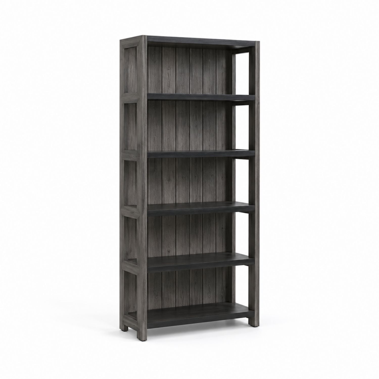 Étagère en Bois 5 Niveaux Gris-Xeltrivare