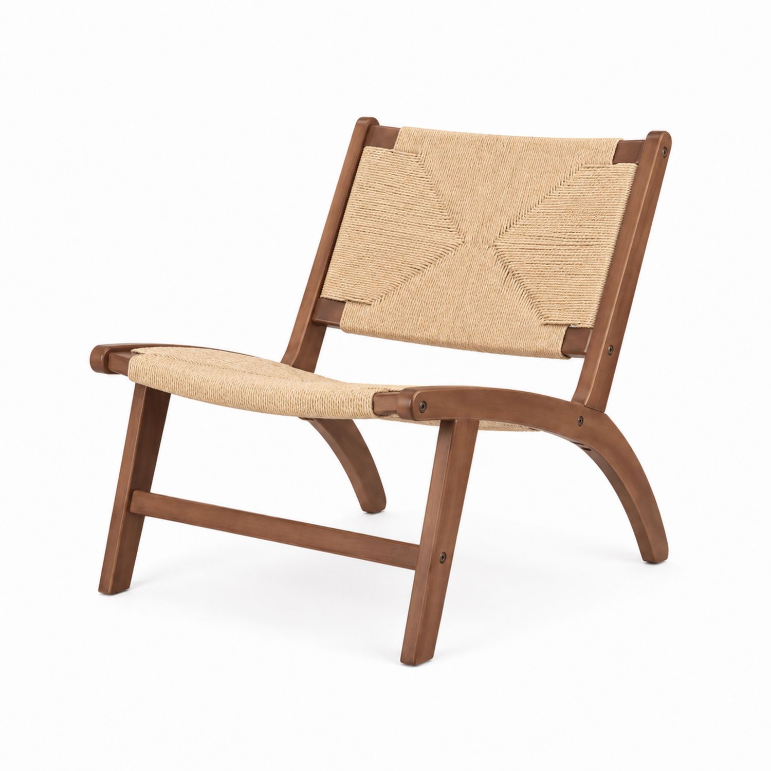 Chaise en bois avec siège en corde beige-Xeltrivare