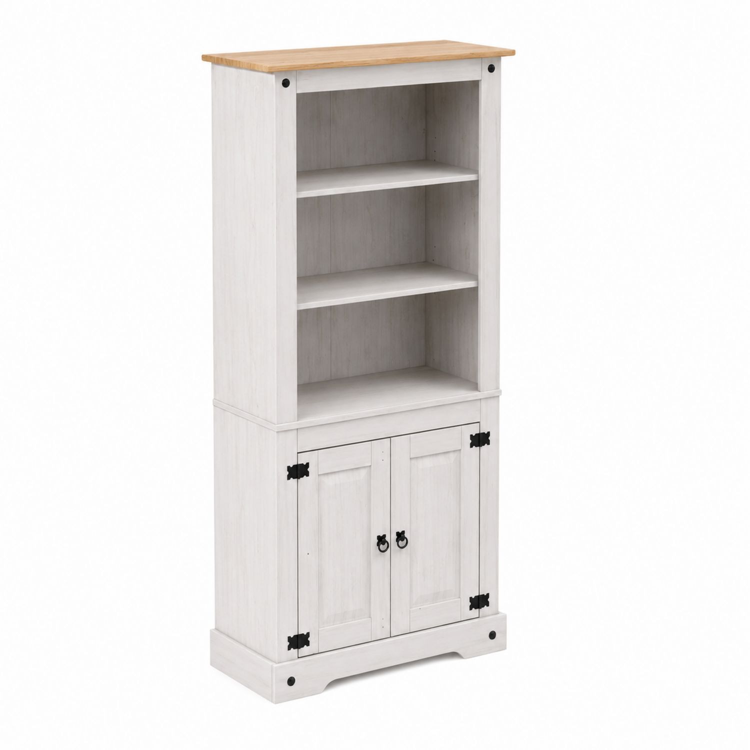 Bibliothèque en bois avec 3 étagères et portes-Xeltrivare