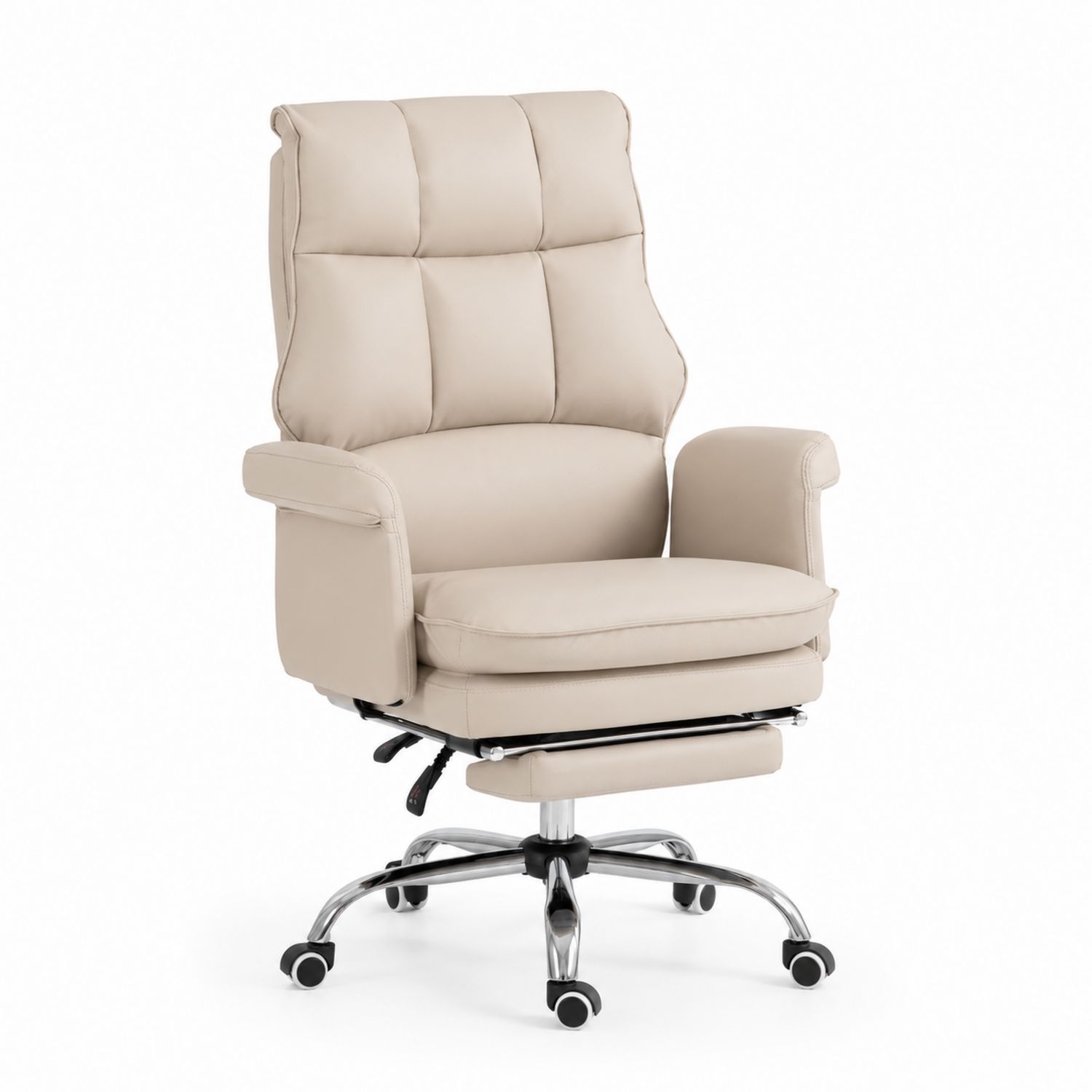 Chaise de bureau en cuir synthétique beige-Xeltrivare