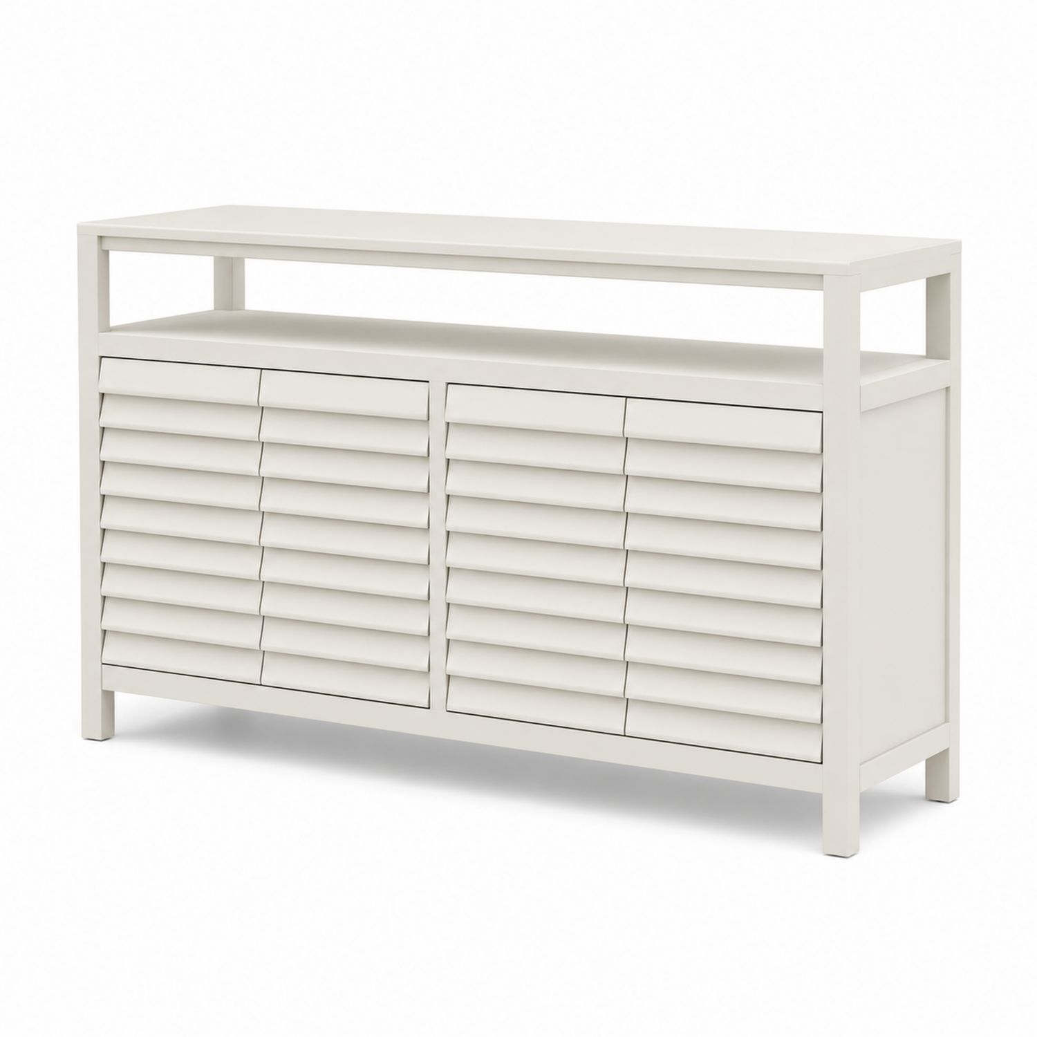 Buffet en bois blanc avec portes en MDF 80x120x35 cm-Xeltrivare