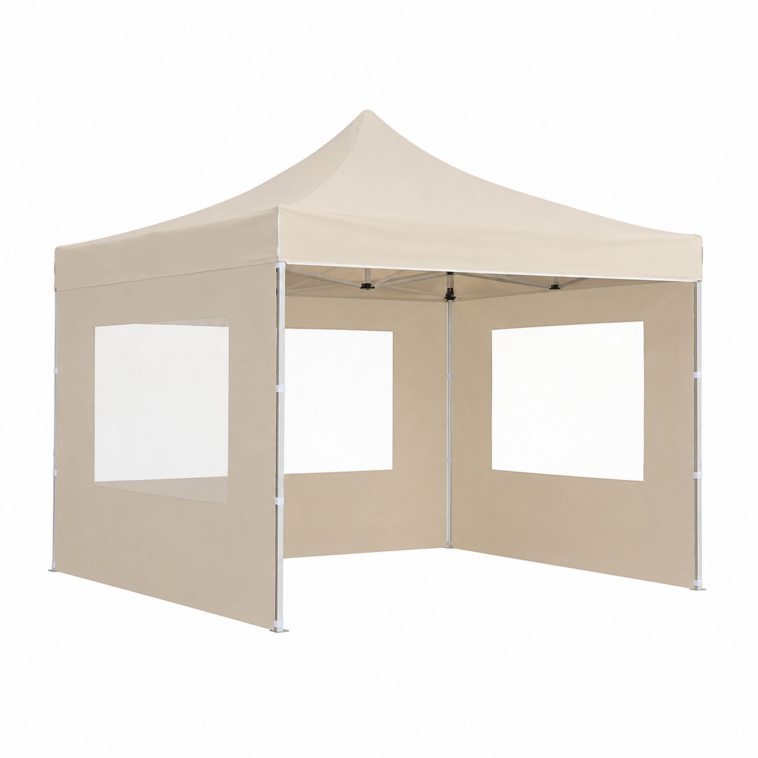 Tonnelle pliante en aluminium et polyester beige 3x3m-Xeltrivare