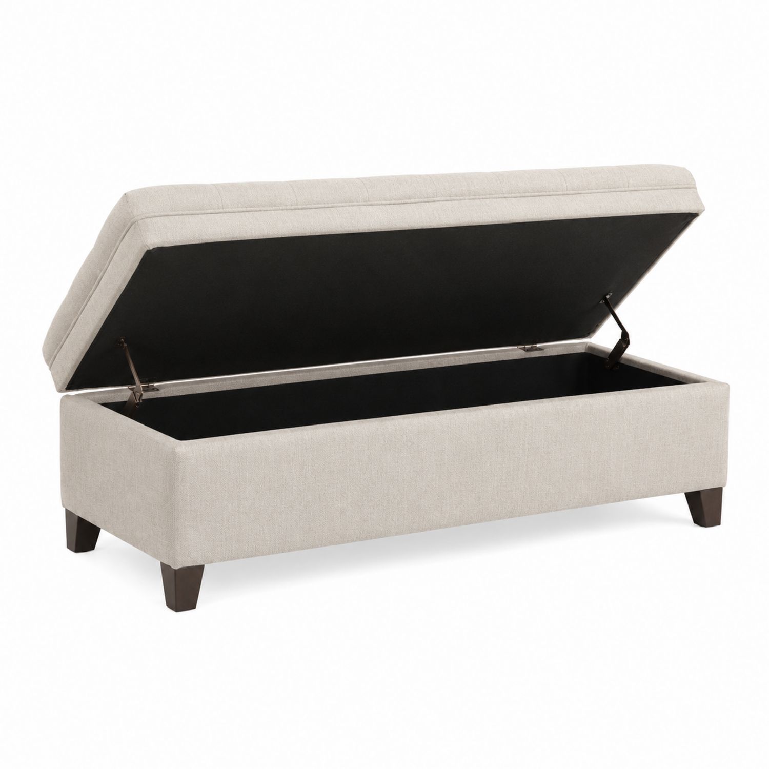 Banc de rangement en tissu polyester beige-Xeltrivare