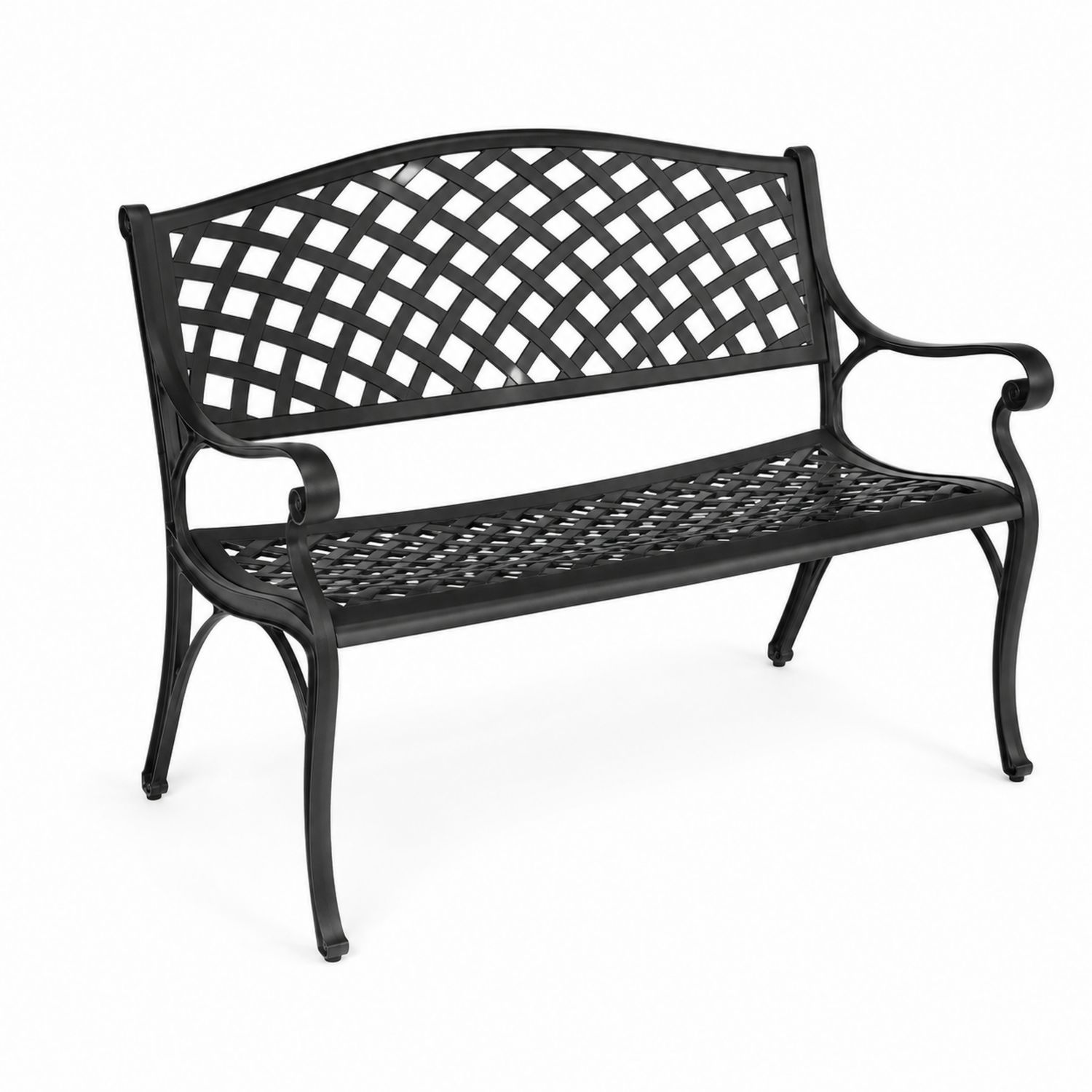 Banc de jardin en aluminium noir 120 cm-Xeltrivare