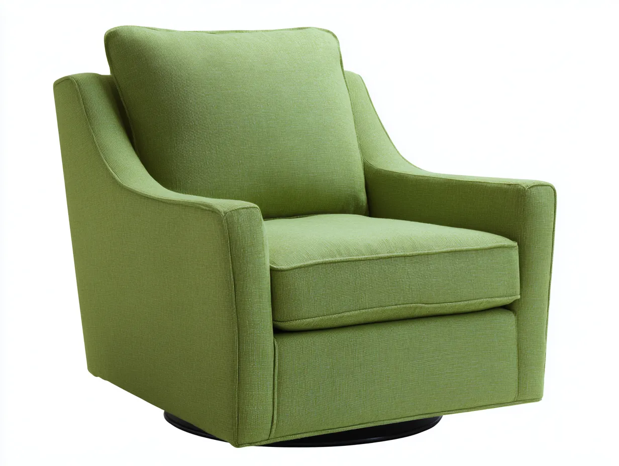 Sessel Webstoff 91x94x96 cm - grün - Drehsessel mit schwarzem Rundfuß