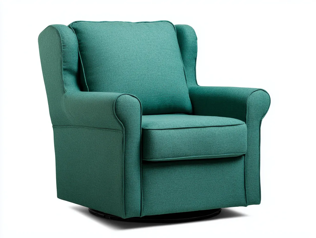 Sessel Webstoff 90x93x101 cm - petrolgrün - Ohrensessel mit Drehsockel
