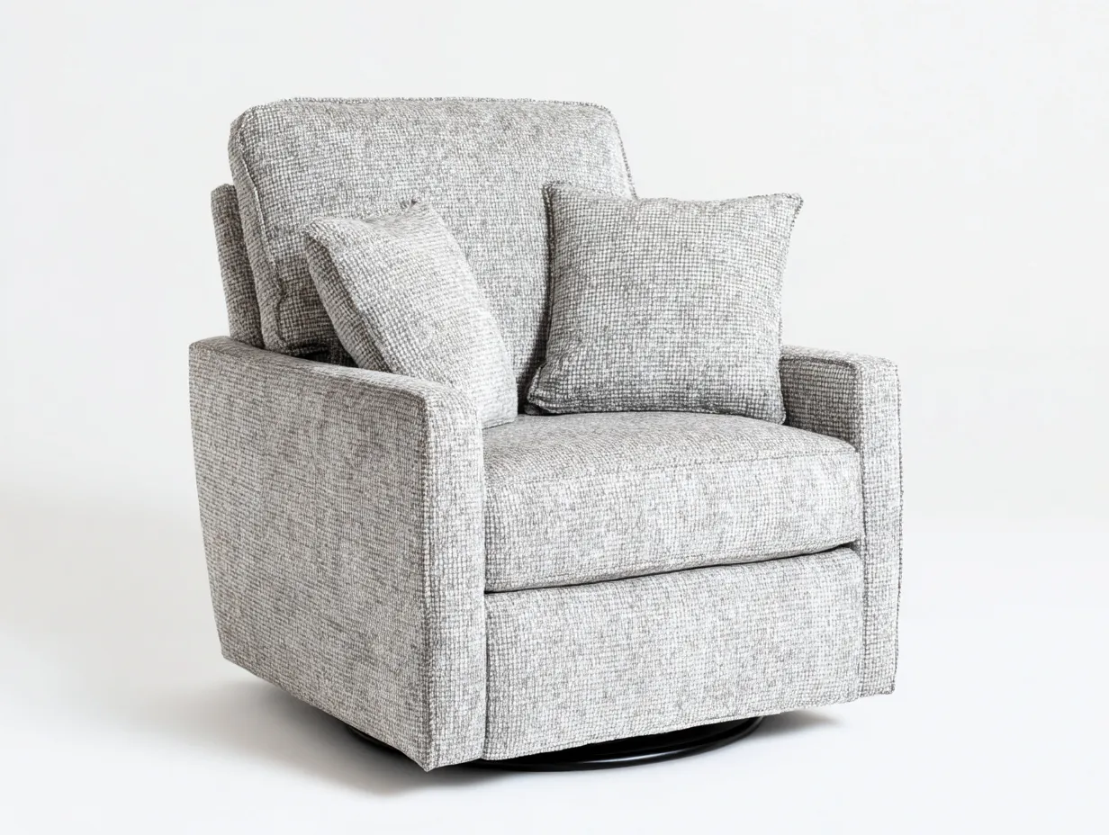 Sessel Webstoff 91x95x96 cm - grau meliert - Drehsessel für Wohnlounge