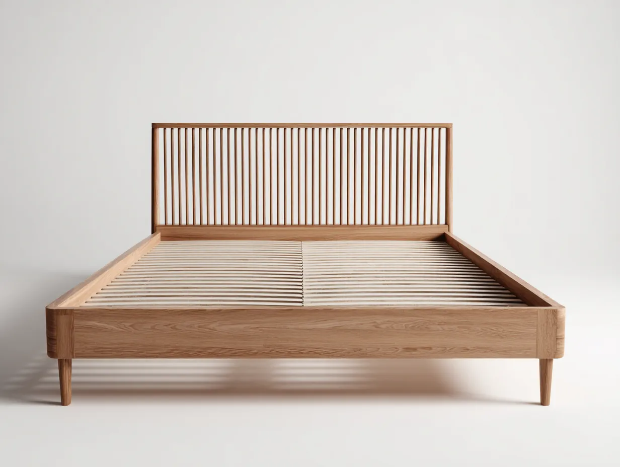 Doppelbett Holz 200x180x110 cm - Braun - hohes Stabkopfteil für Schlafzimmer