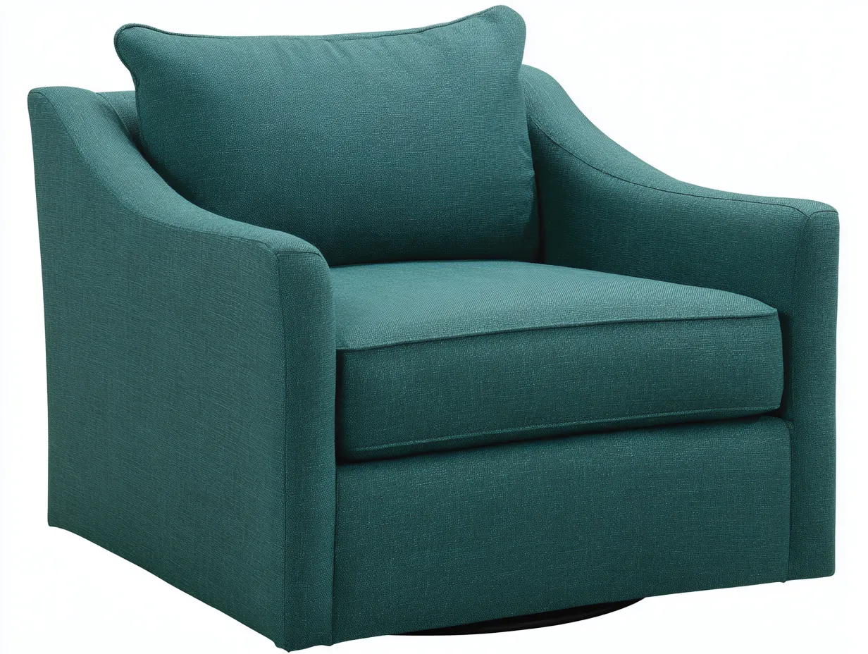 Sessel Webstoff 92x94x96 cm - petrolgrün - Drehsessel für Wohnzimmer