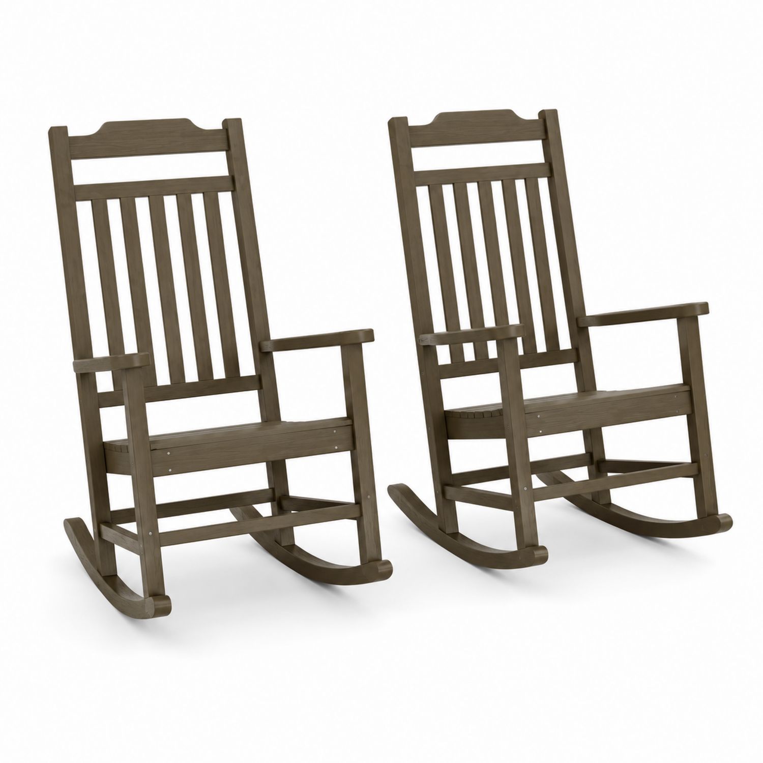 2er Set Schaukelstühle Eukalyptusholz Braun