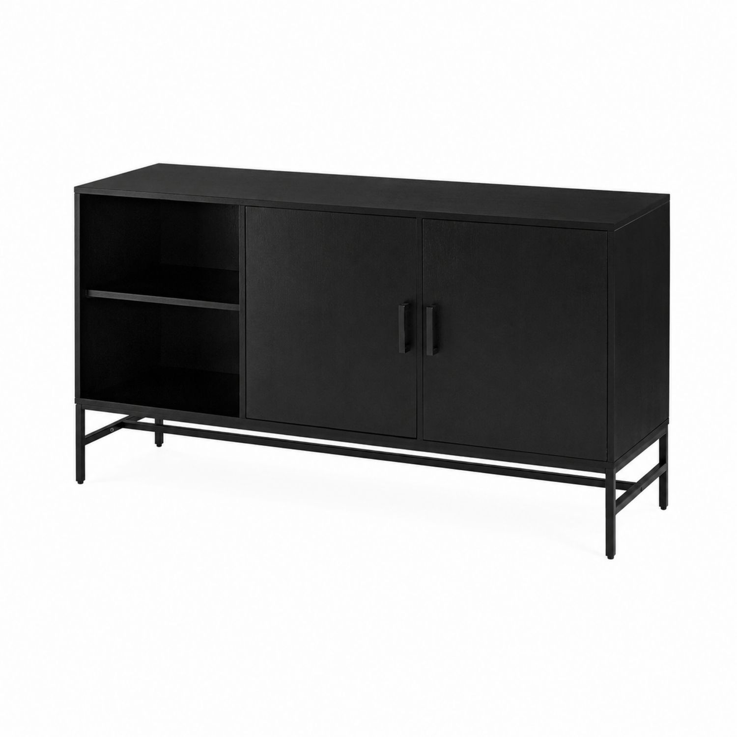 TV-Schrank Metall mit Spanplatte Schwarz 120x40x60 cm