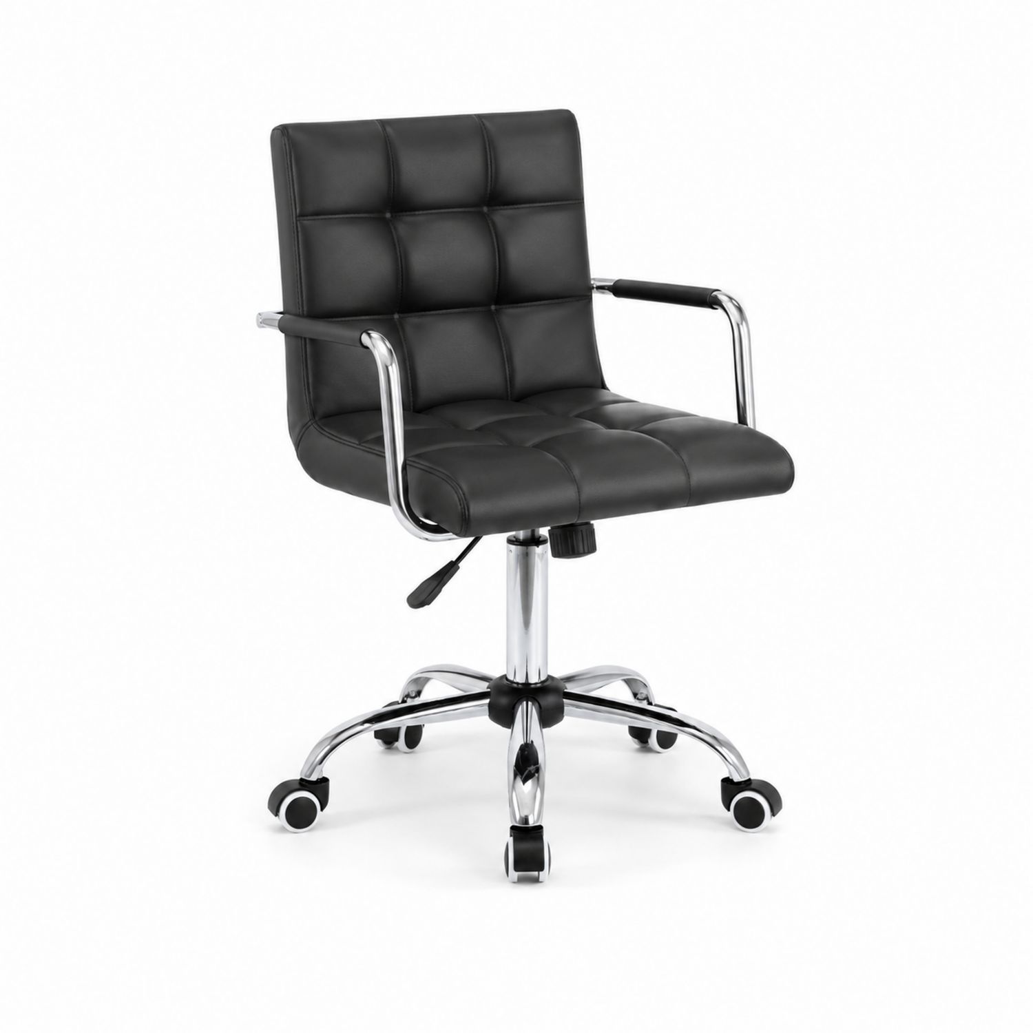 Bürostuhl aus PU-Leder Schwarz Höhenverstellbar