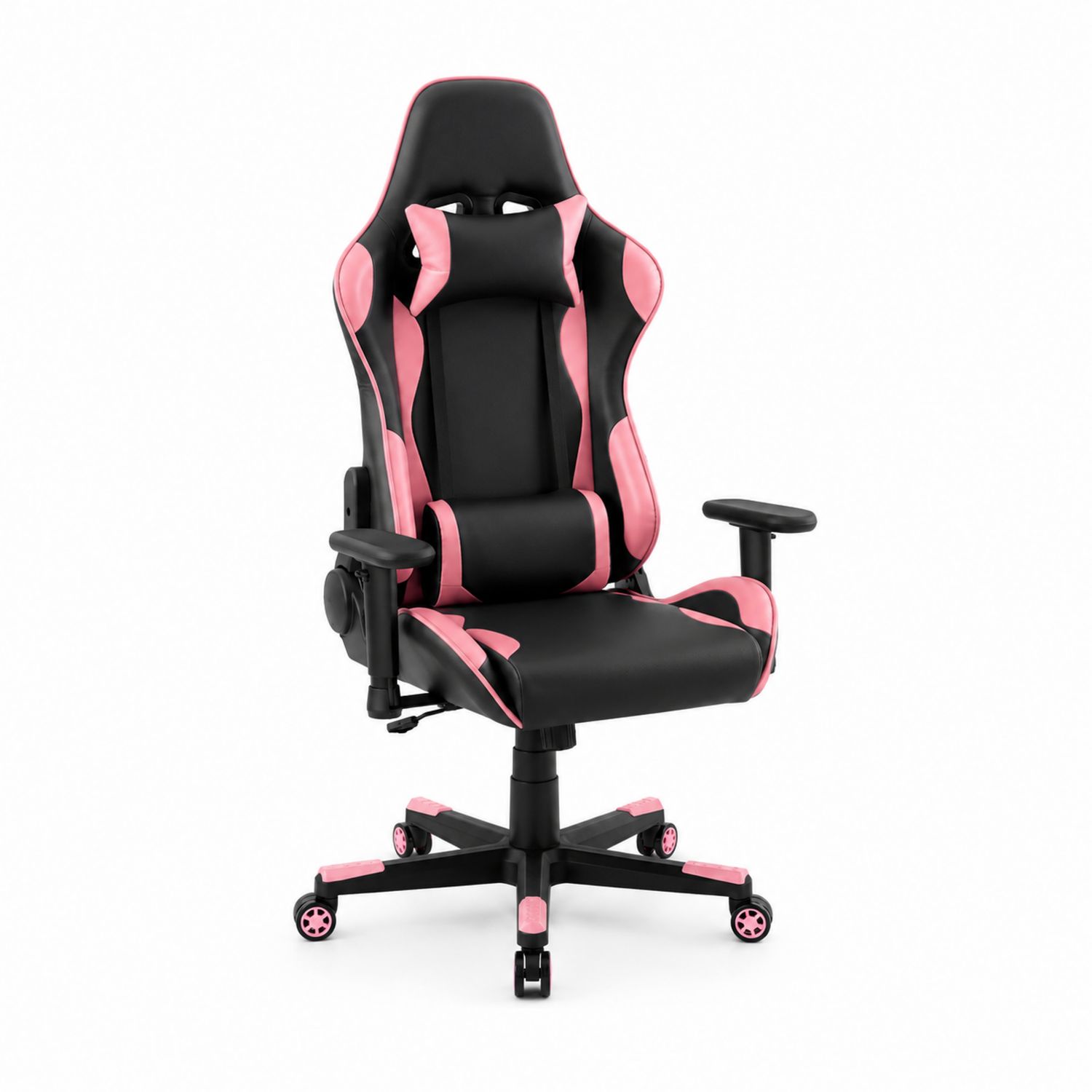 Ergonomischer Rennsport-Bürostuhl Kunstleder Schwarz/Rosa Höhenverstellbar