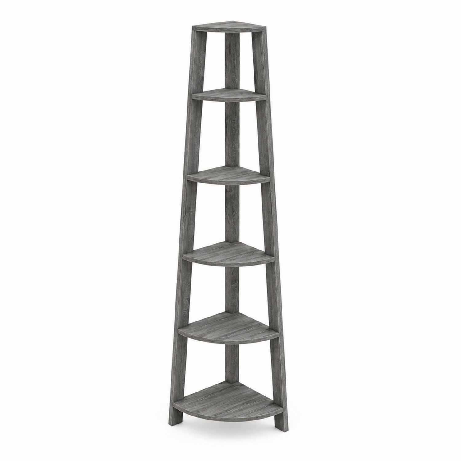 Eckregal Holz Grau 5 Ebenen 180 cm