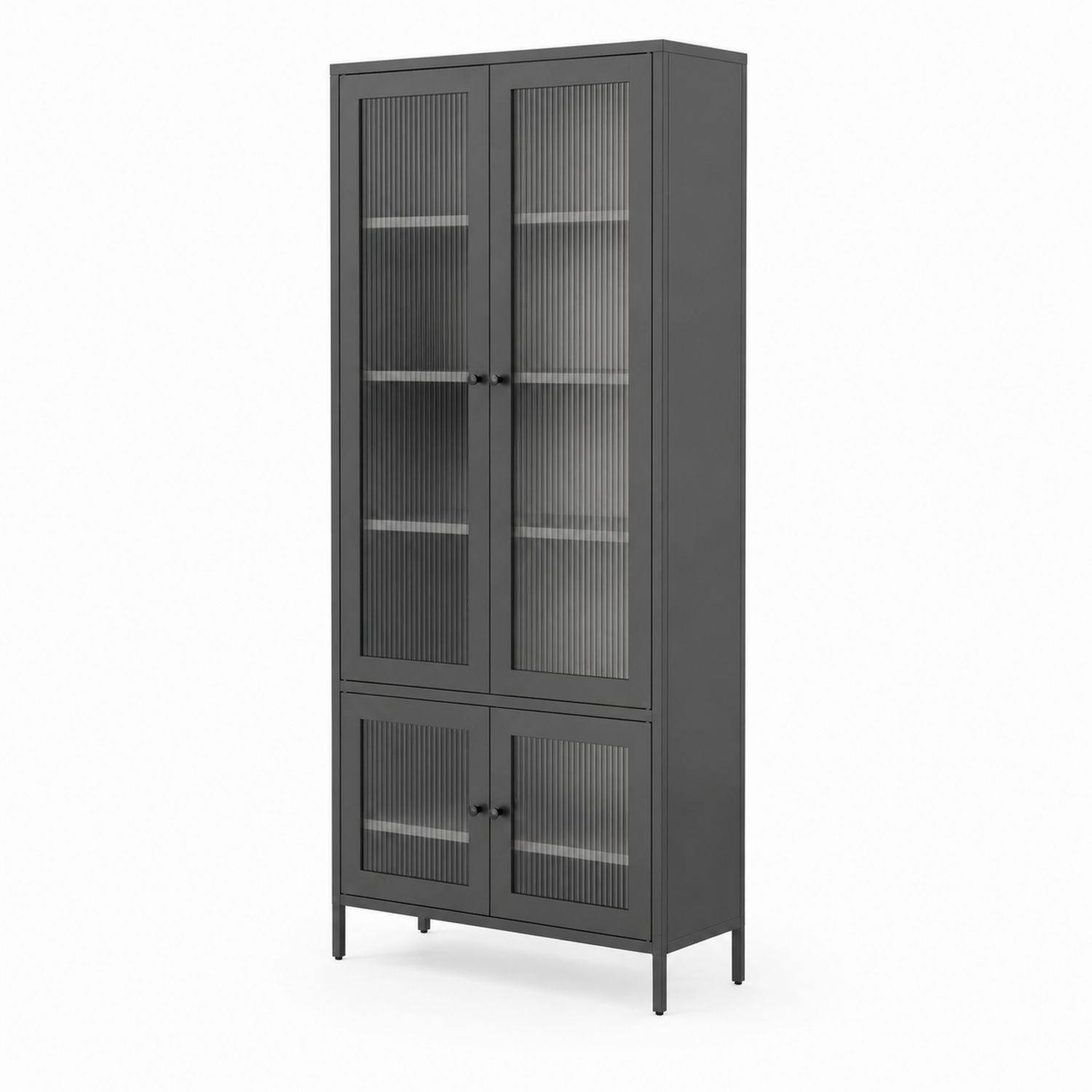 Metallregal mit Glastüren Anthrazit