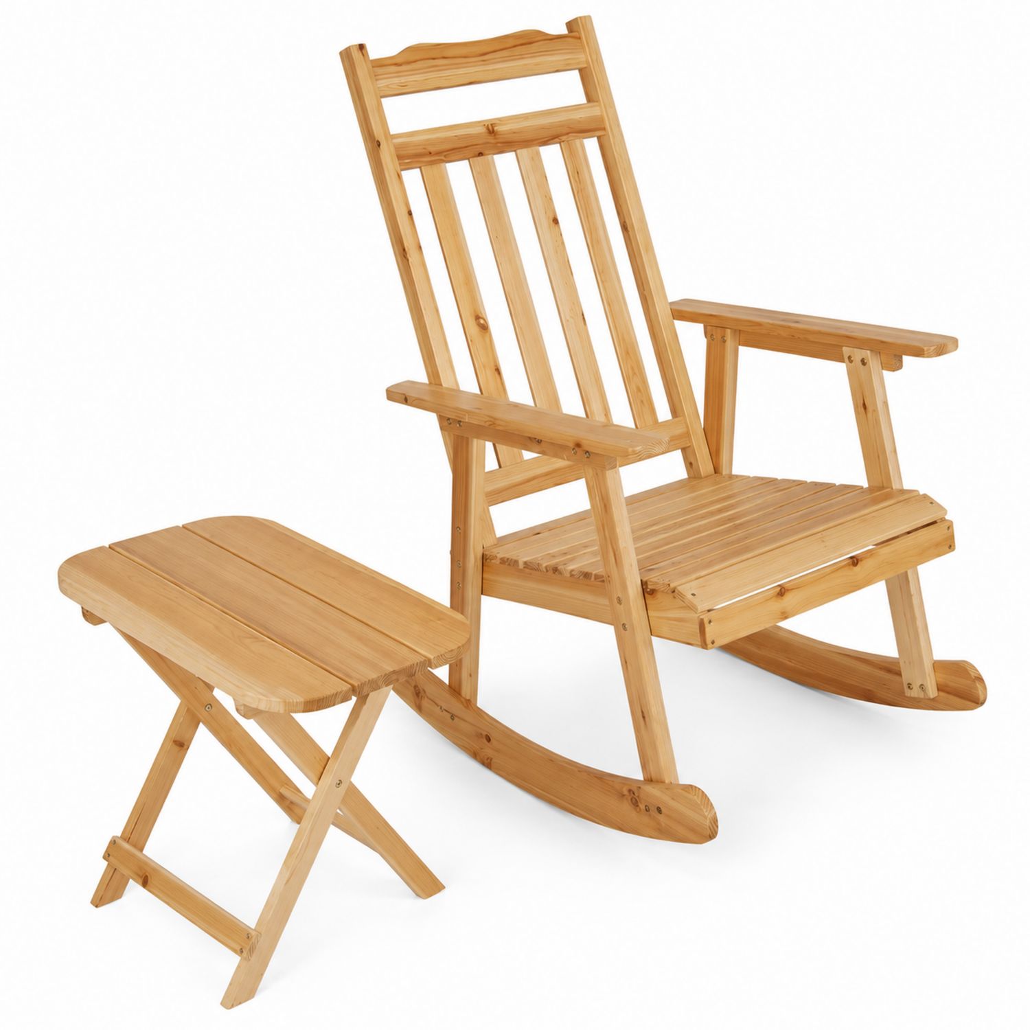 Garten Schaukelstuhl Set aus Bambus Natur