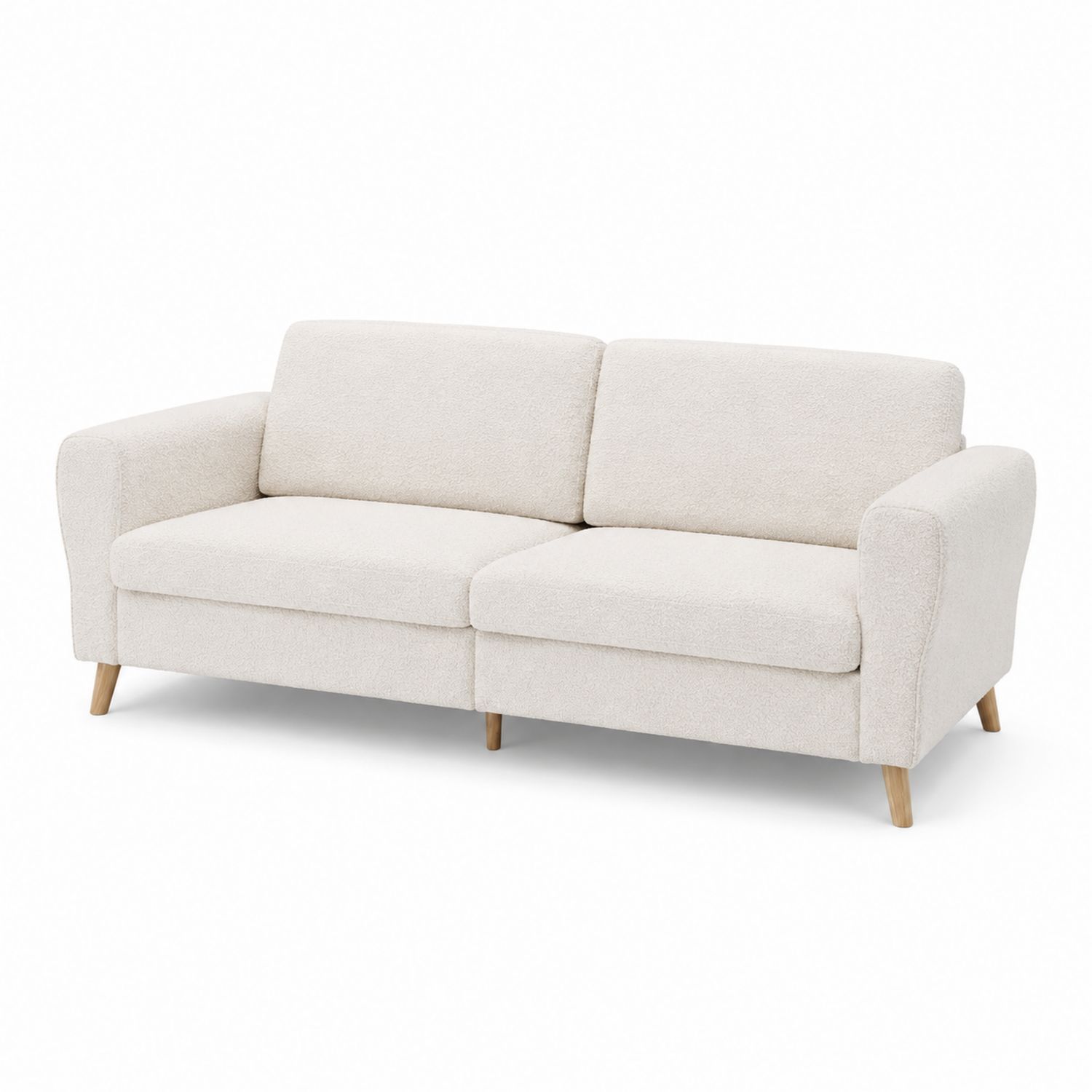 2-Sitzer Sofa Bouclé Cremeweiß