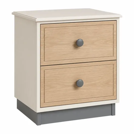 Nachttisch mit 2 Schubladen MDF Beige/Grau-limqorvik