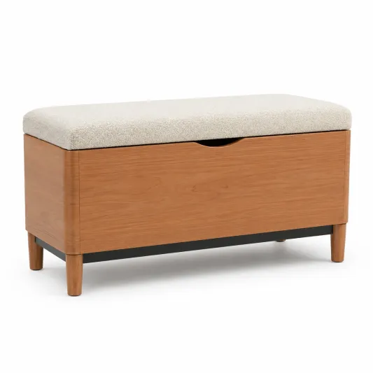 Polsterbank mit Stauraum Holz Beige 100cm-limqorvik