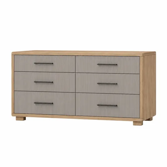 Kommode aus Holz und MDF mit 6 Schubladen-furnivoria