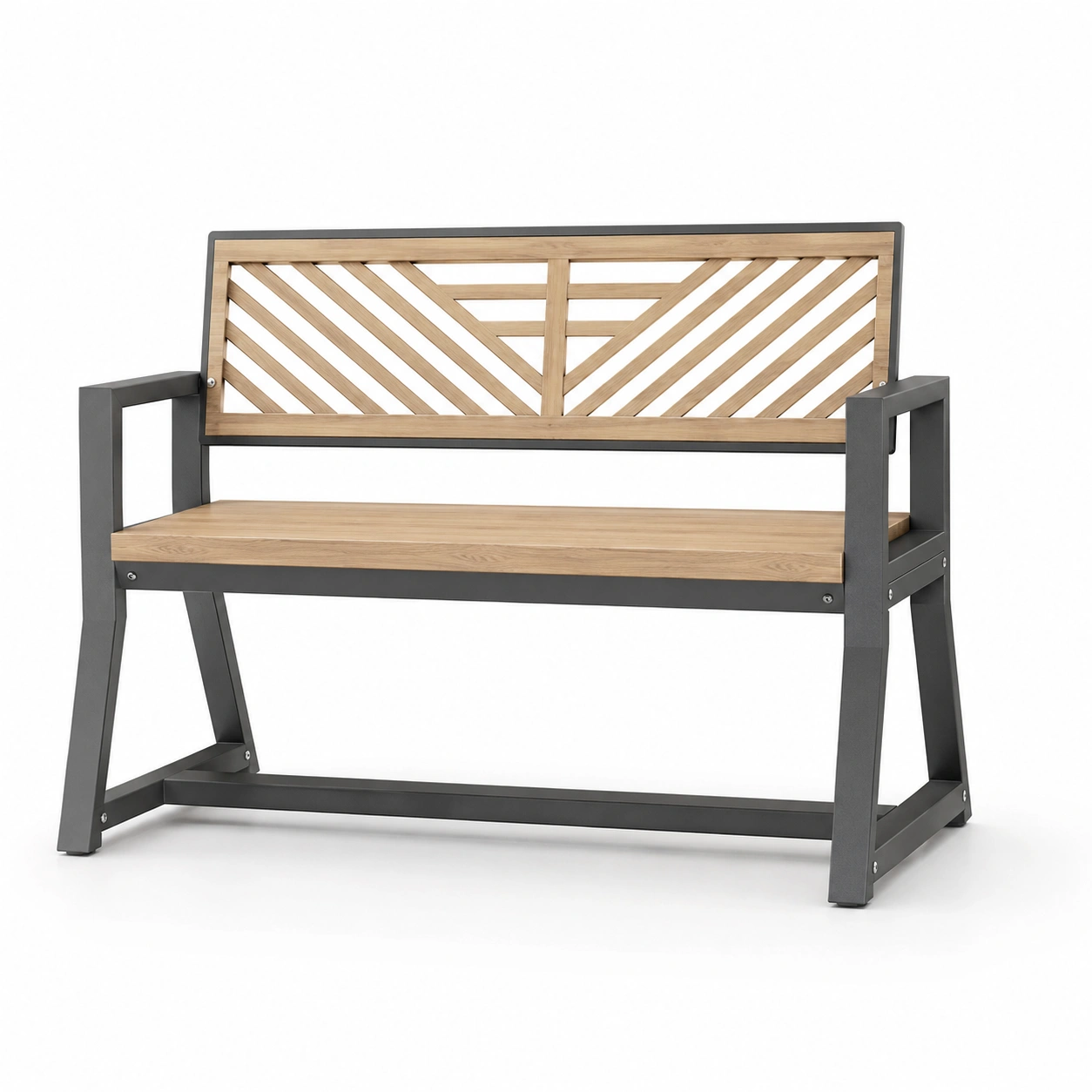 Holz und Metall Gartenbank, 120 cm-frandelia
