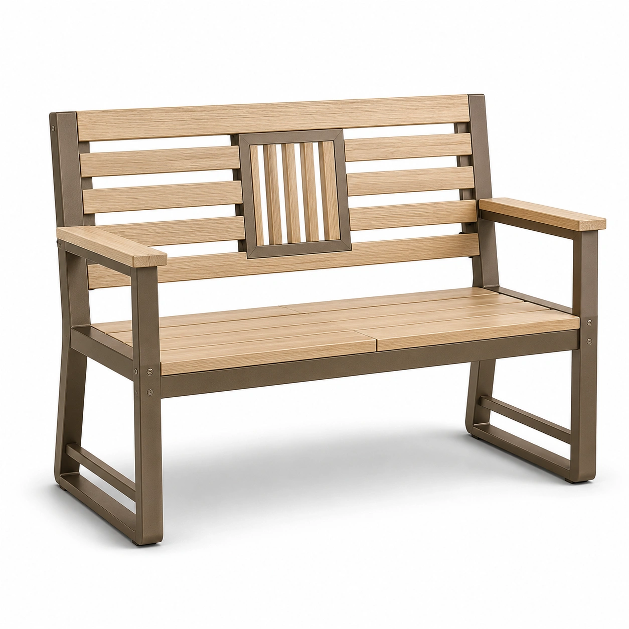 Gartenbank Eukalyptusholz und Stahl 120 cm Natur/Braun-frandelia
