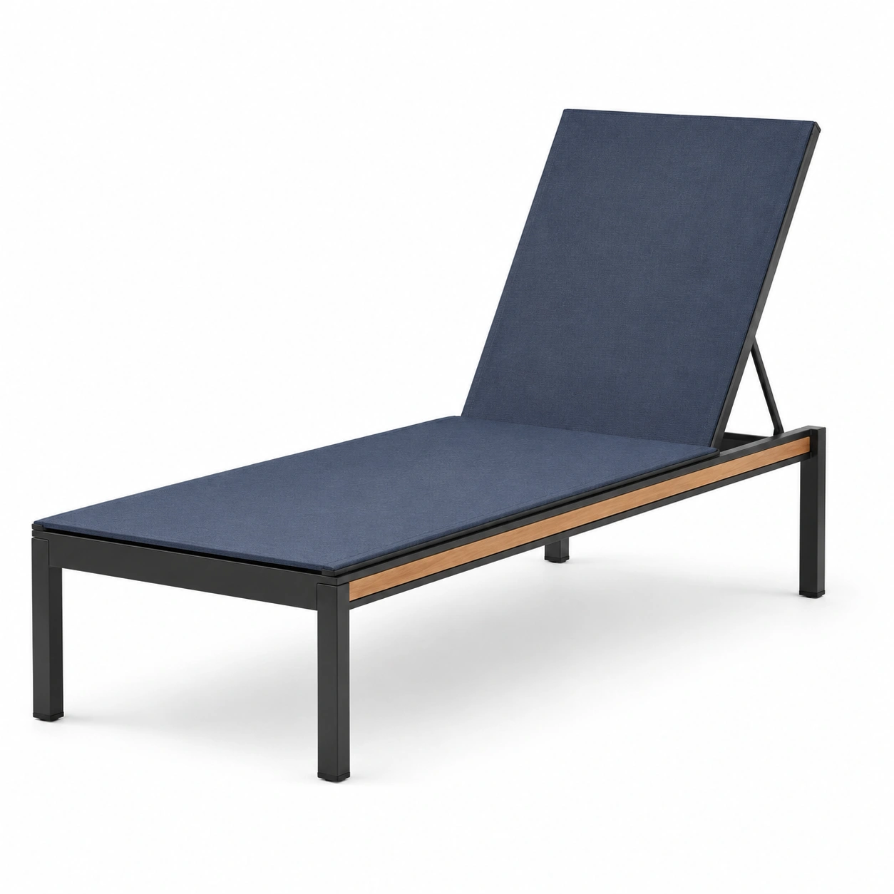 Gartenliege aus Aluminium und Polyester Blau Verstellbar 200x70x95cm-frandelia