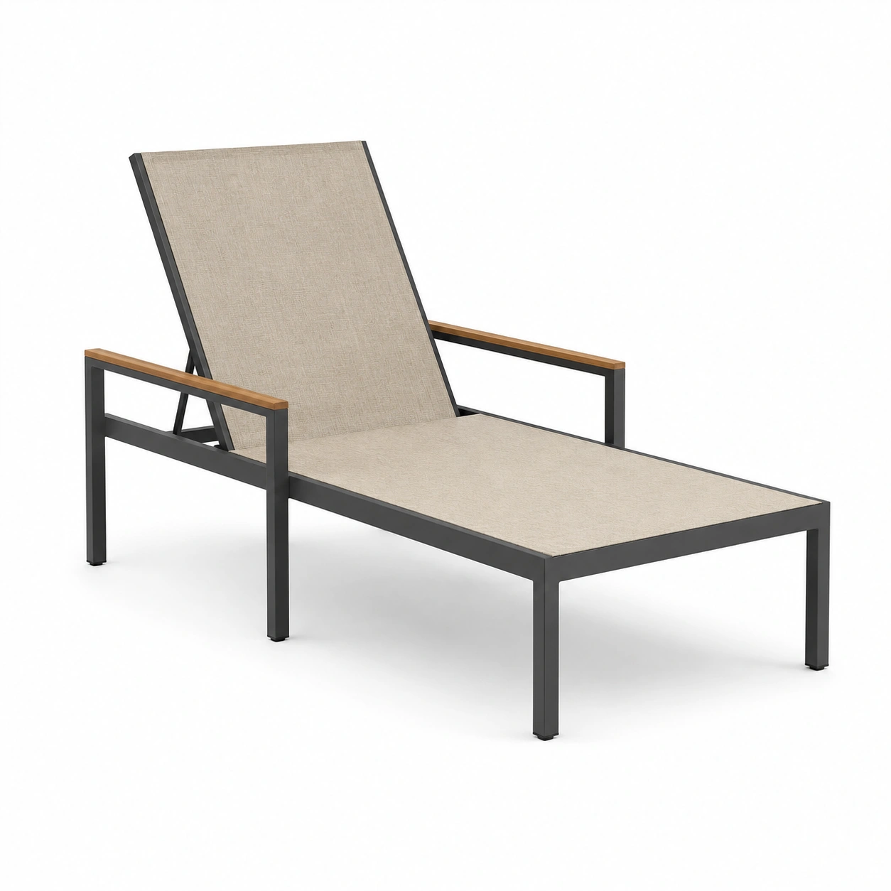Gartenliege Aluminium Textilgewebe Beige 200x65x32cm-frandelia