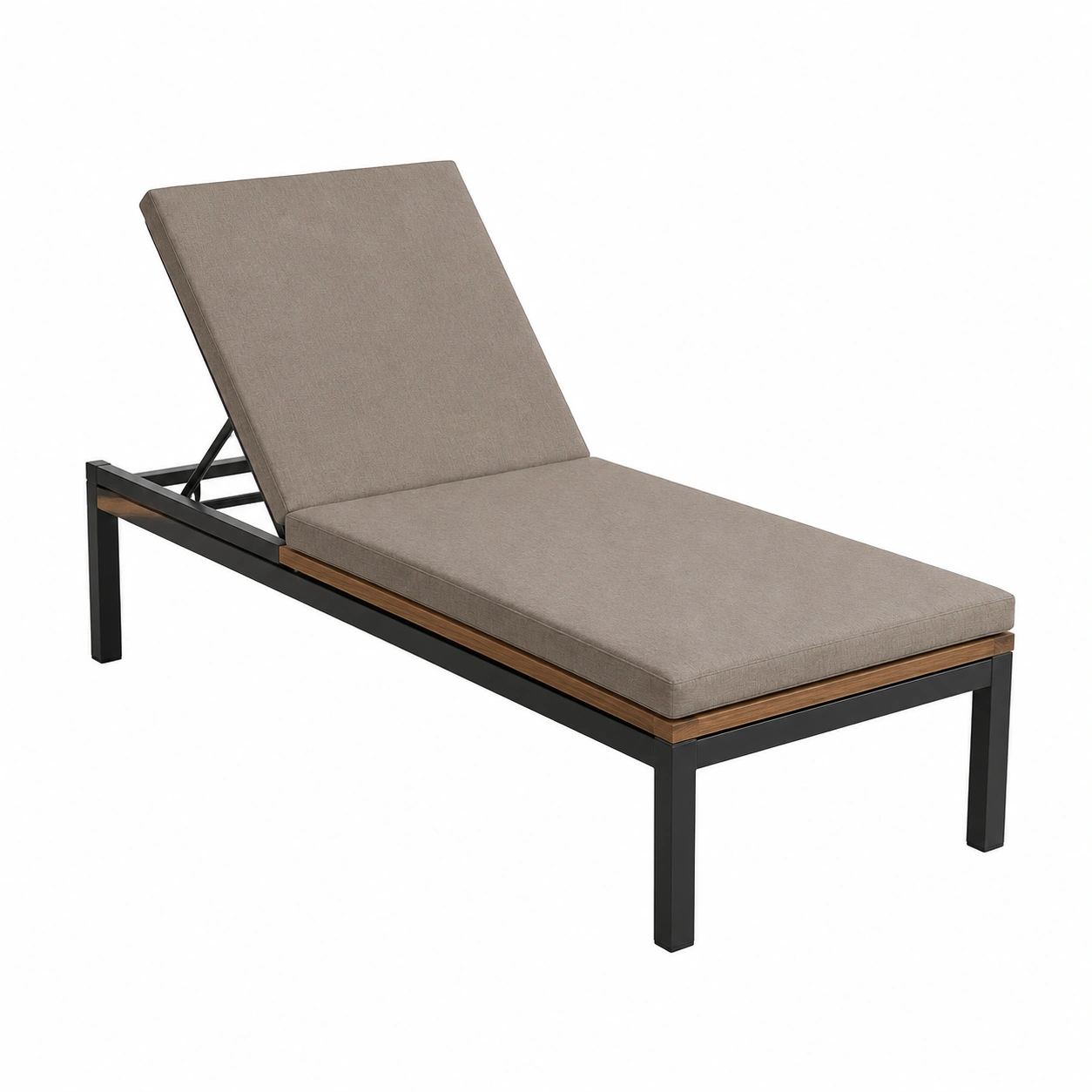 Metall-Sonnenliege mit Polyester in Beige-frandelia