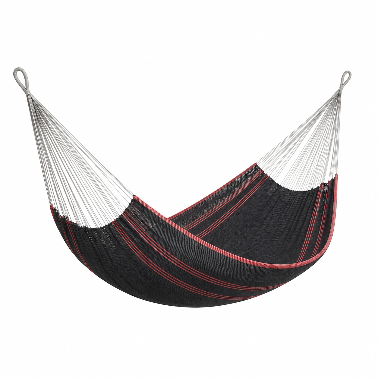 Baumwoll-Hängematte Schwarz/Rot 200x150cm-frandelia