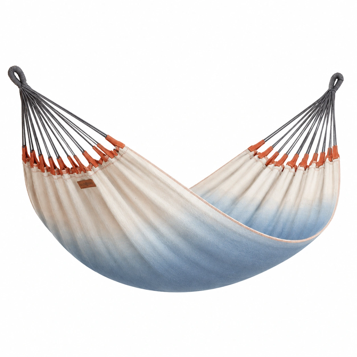 Baumwoll-Hängematte für 2 Personen - 210x150 cm - Beige/Blau-frandelia