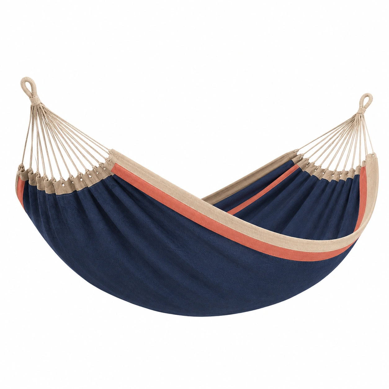 Baumwoll-Hängematte Blau/Beige/Orange 200x150 cm-frandelia